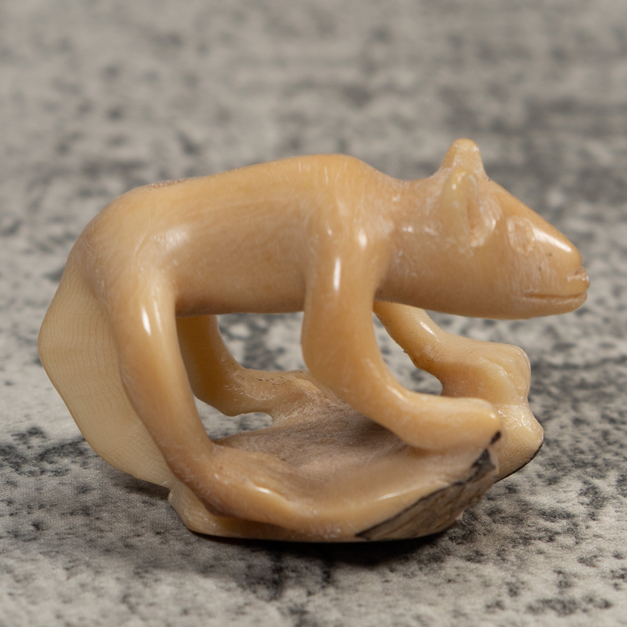 Vintage White Jungle Animal Tagua Carving