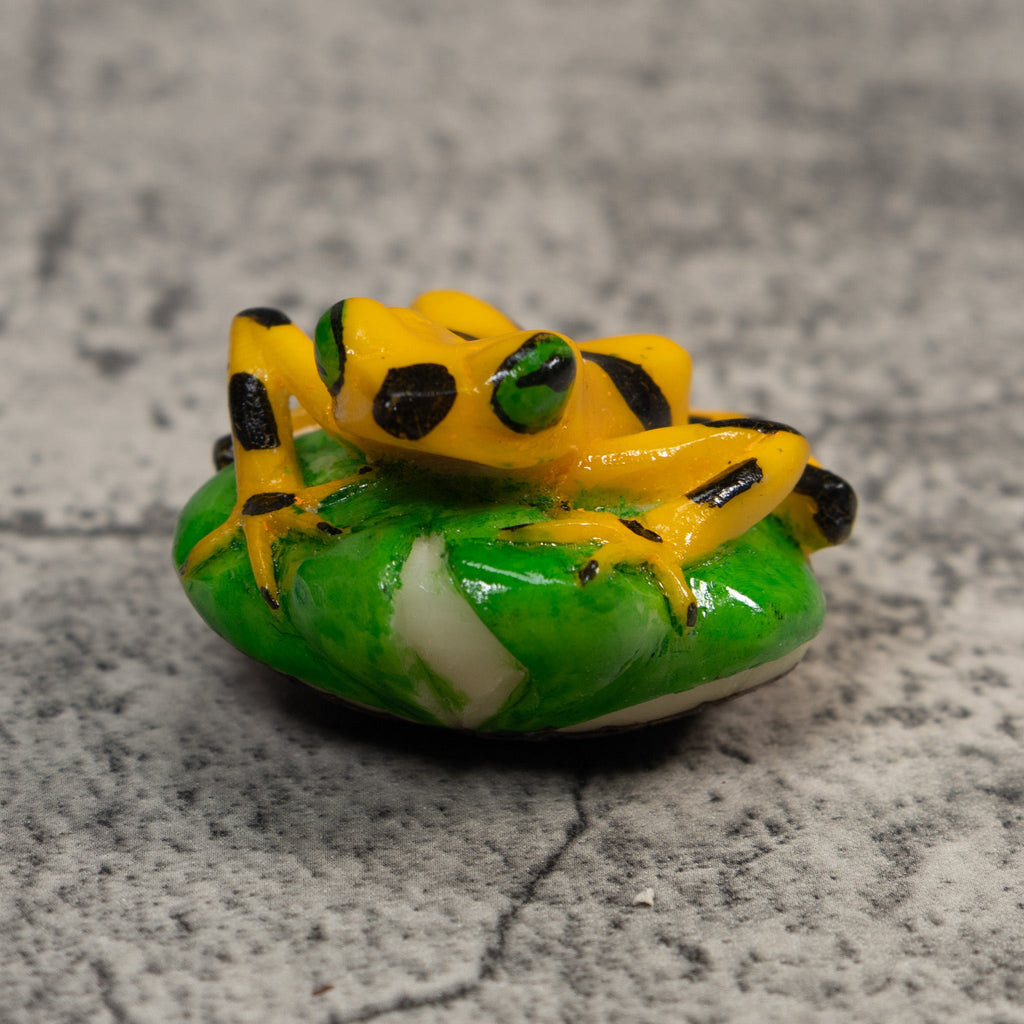 Black And Gold Poison Dart Frog Tagua Carving