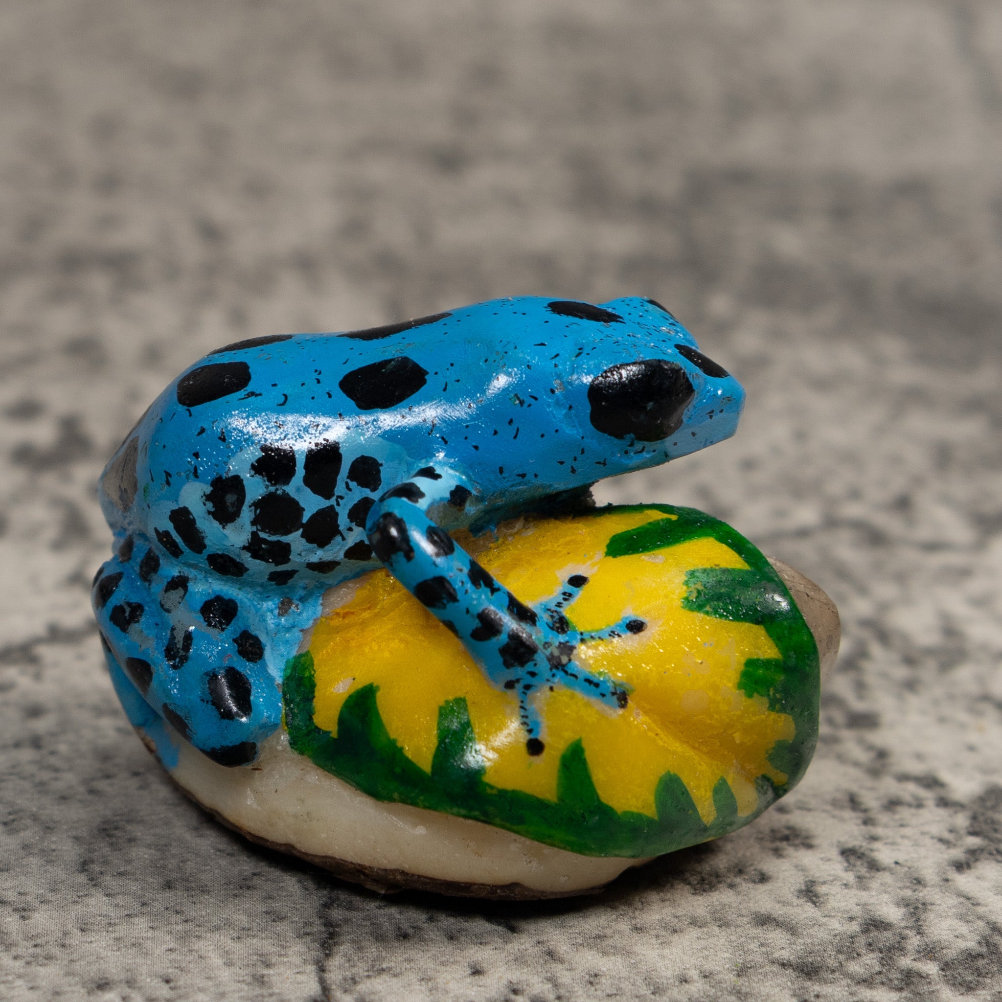 Blue And Black Poison Dart Frog Tagua Carving