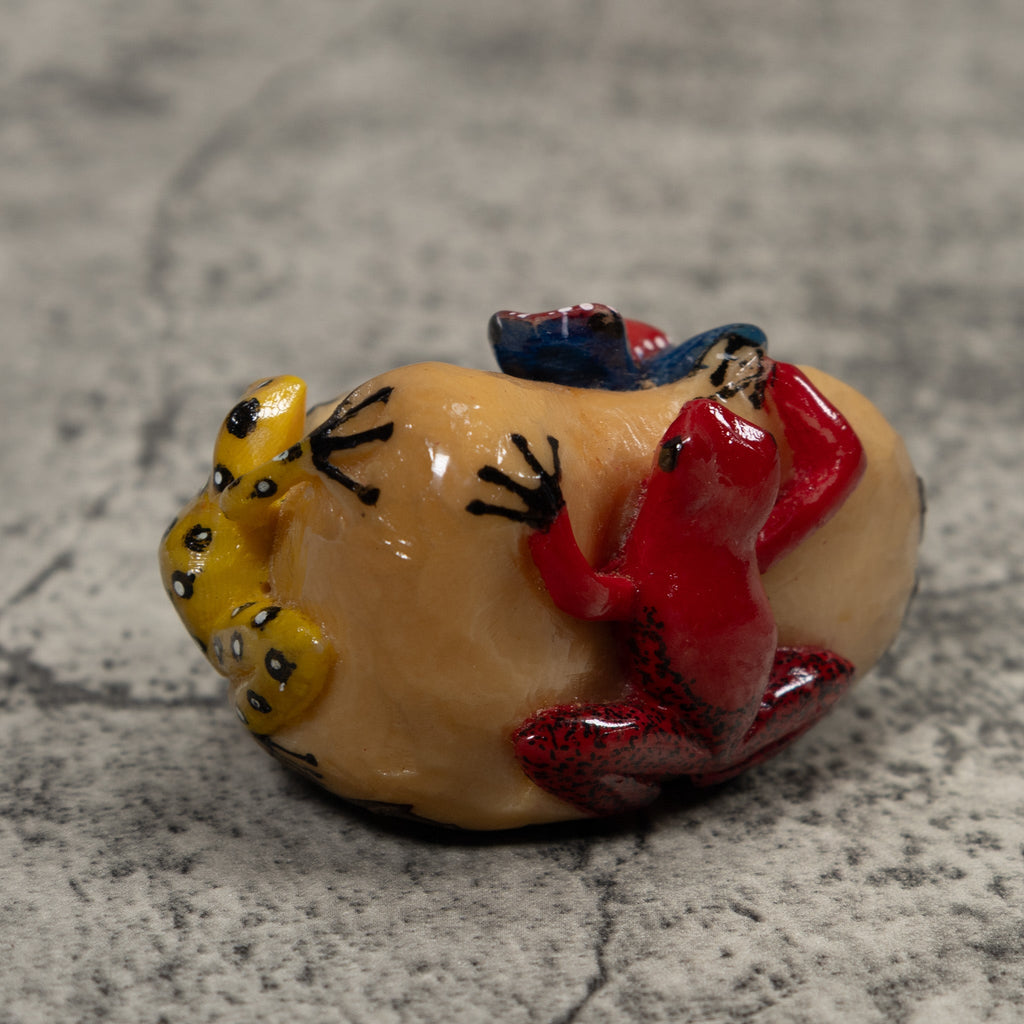Multiple Poison Dart Frog Tagua Carving