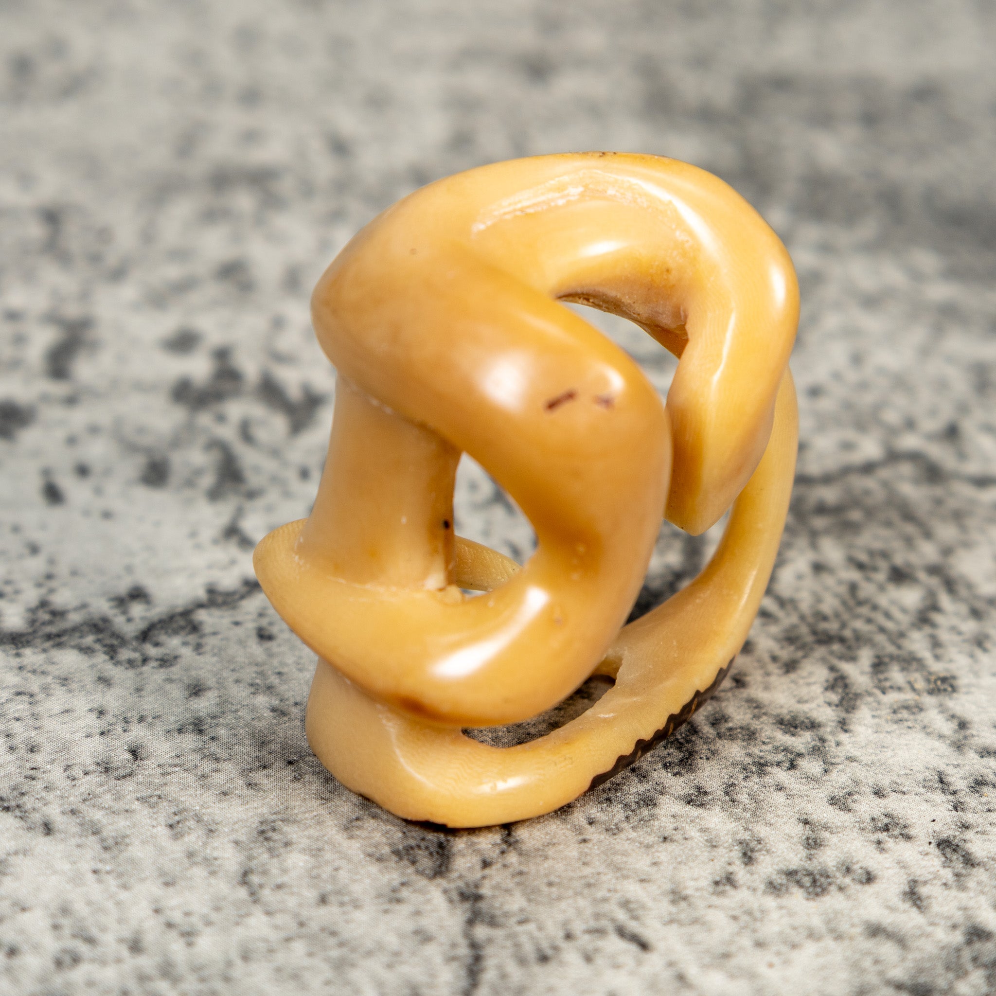 Vintage Natural White Snake Tagua Carving