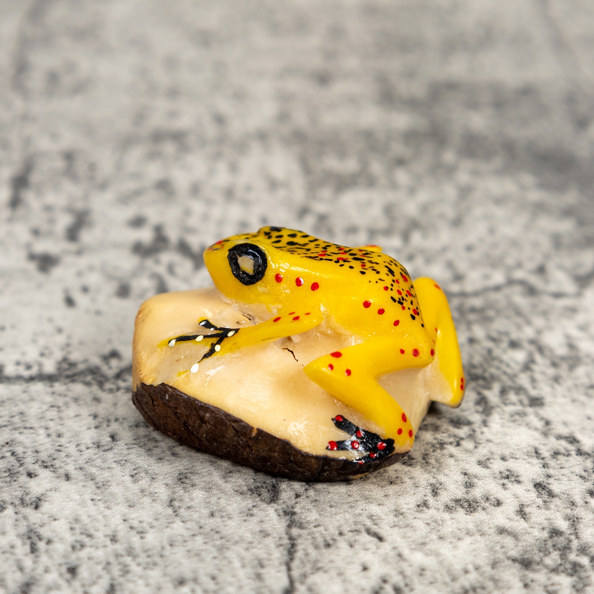 Yellow Poison Dart Frog Tagua Carving