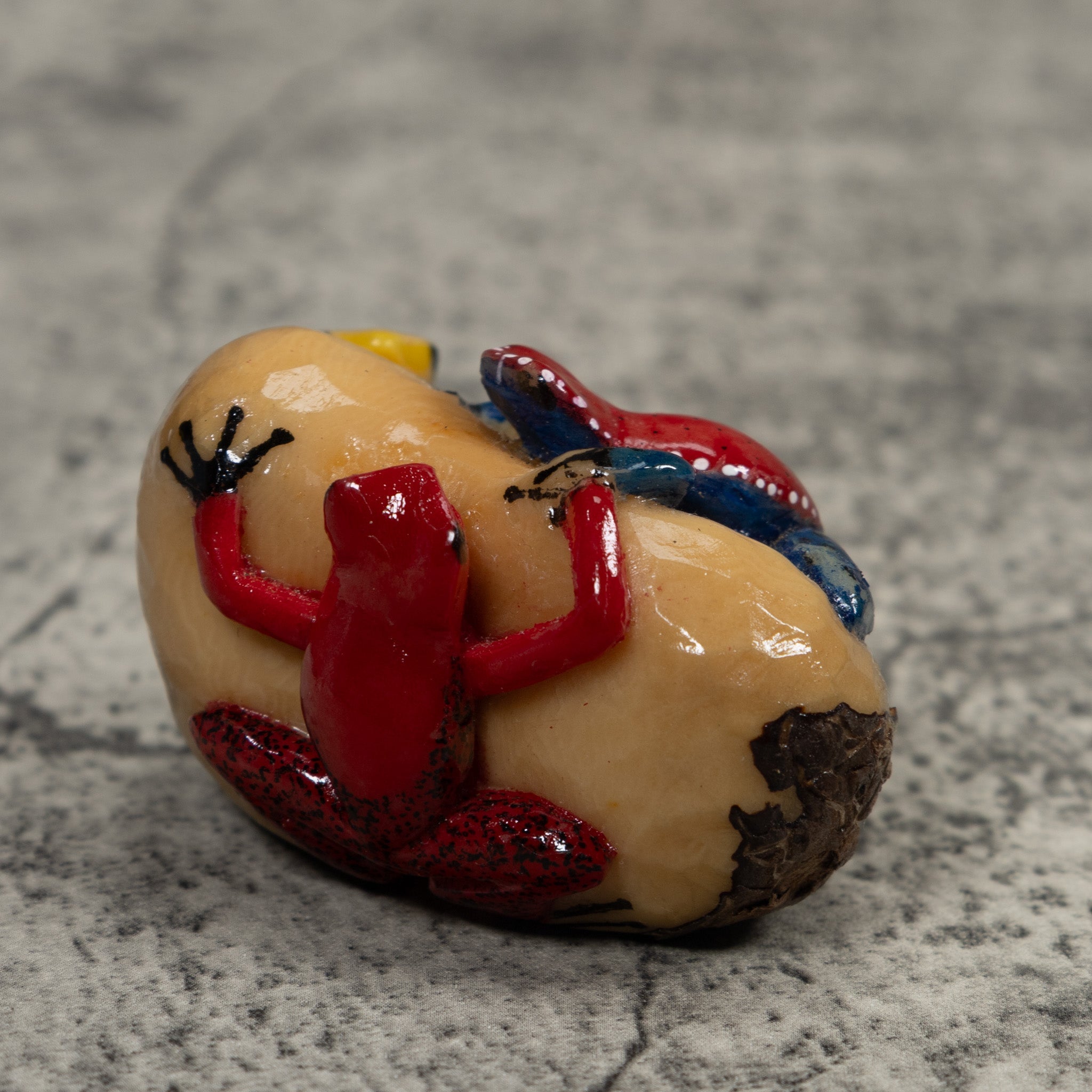 Multiple Poison Dart Frog Tagua Carving