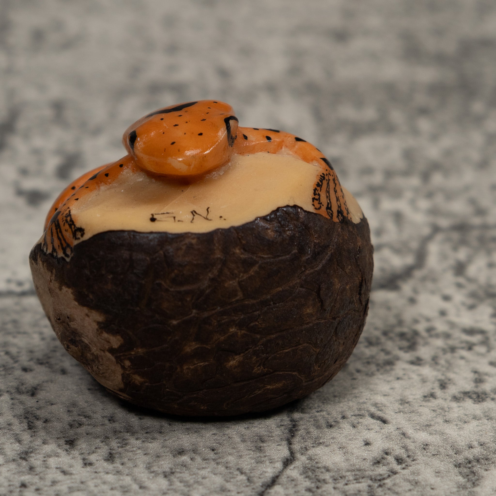 Vintage Poison Dart Frog Tagua Carving
