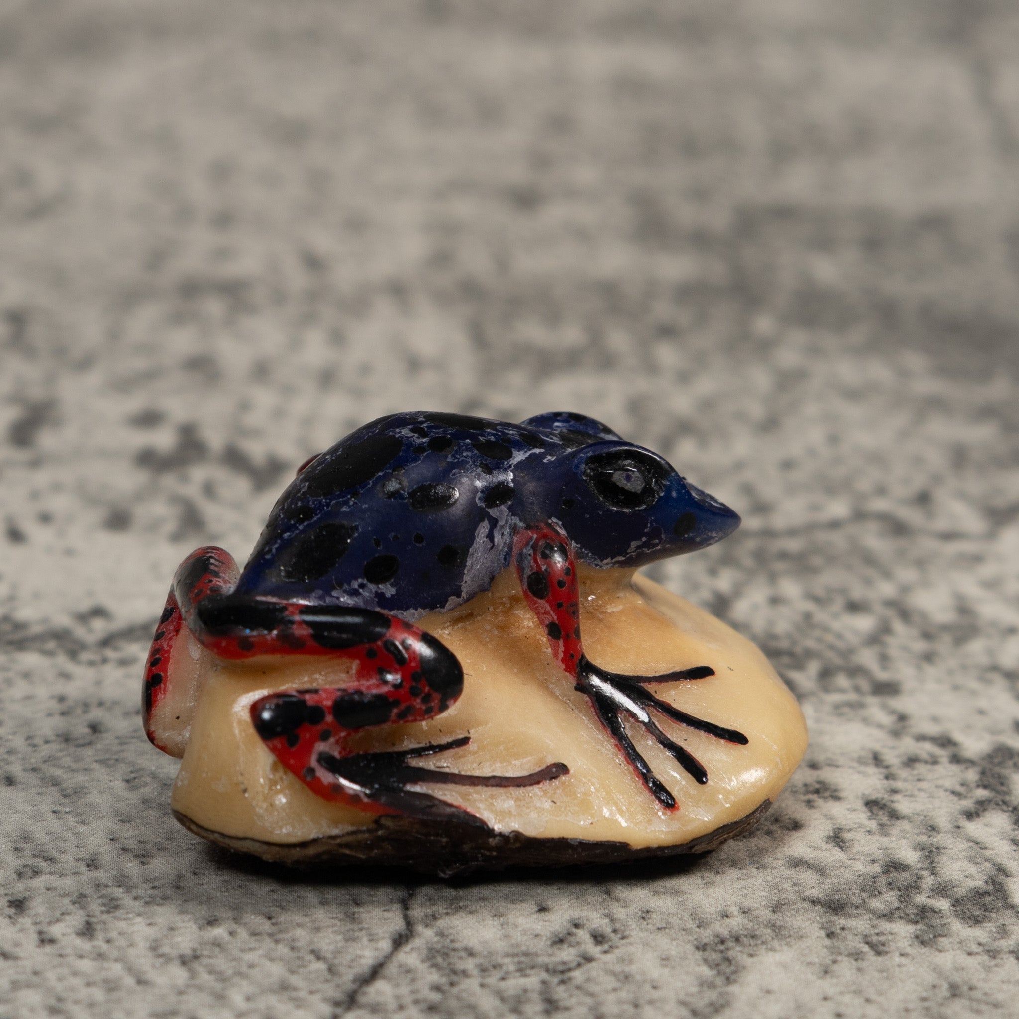 Red And Blue Poison Dart Frog Tagua Carving
