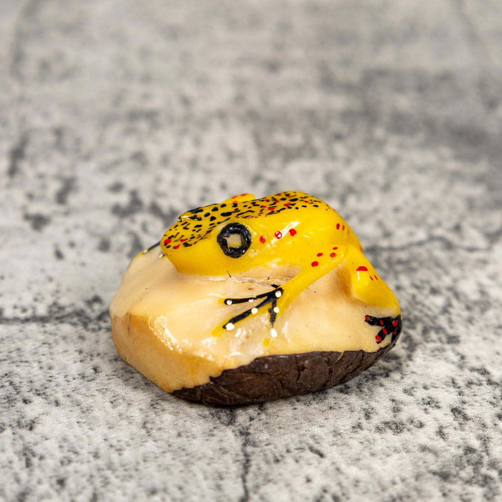 Yellow Poison Dart Frog Tagua Carving