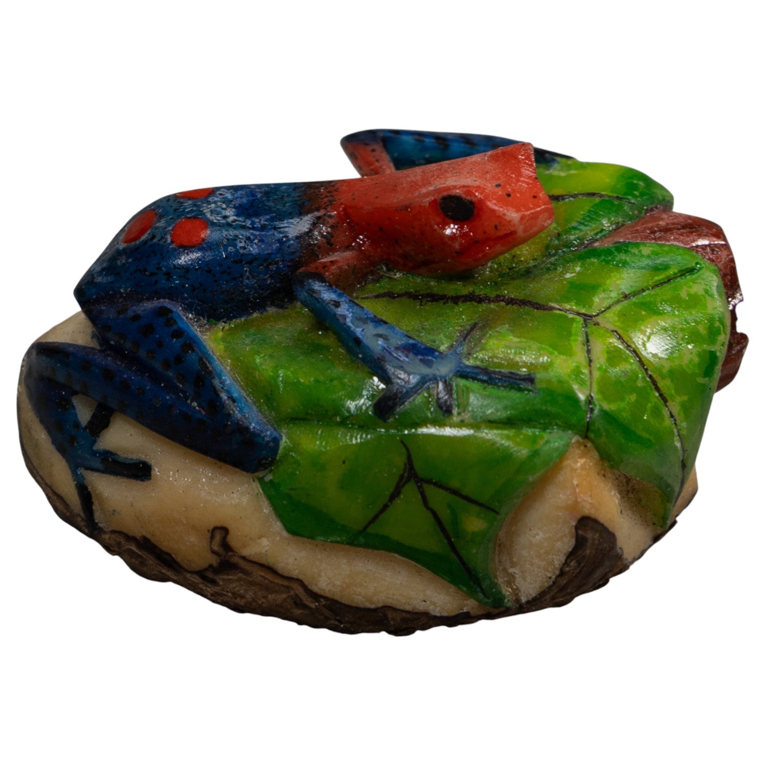 Red And Blue Poison Dart Frog Tagua Carving