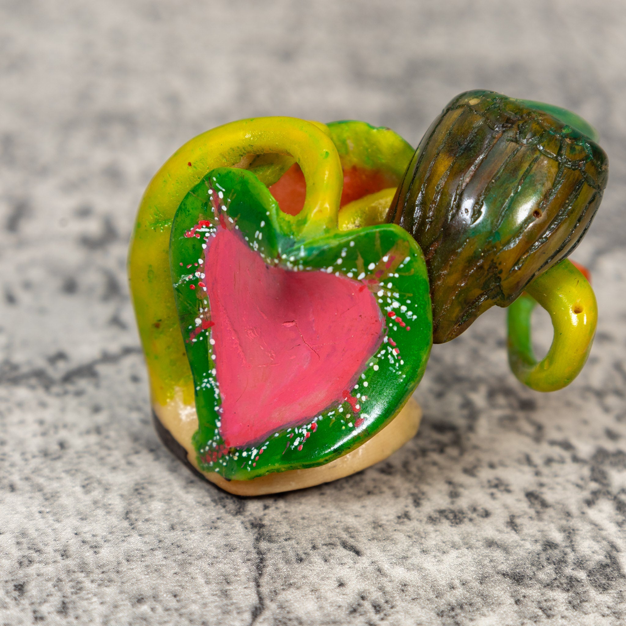 Hummingbird With Flower Tagua Carving