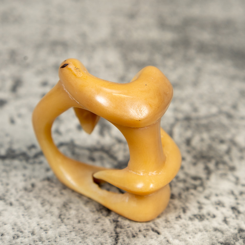 Vintage Natural White Snake Tagua Carving