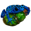 Blue And Black Poison Dart Frog On Log Tagua Carving