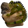 Green And Black Iguana Lizard Tagua Carving
