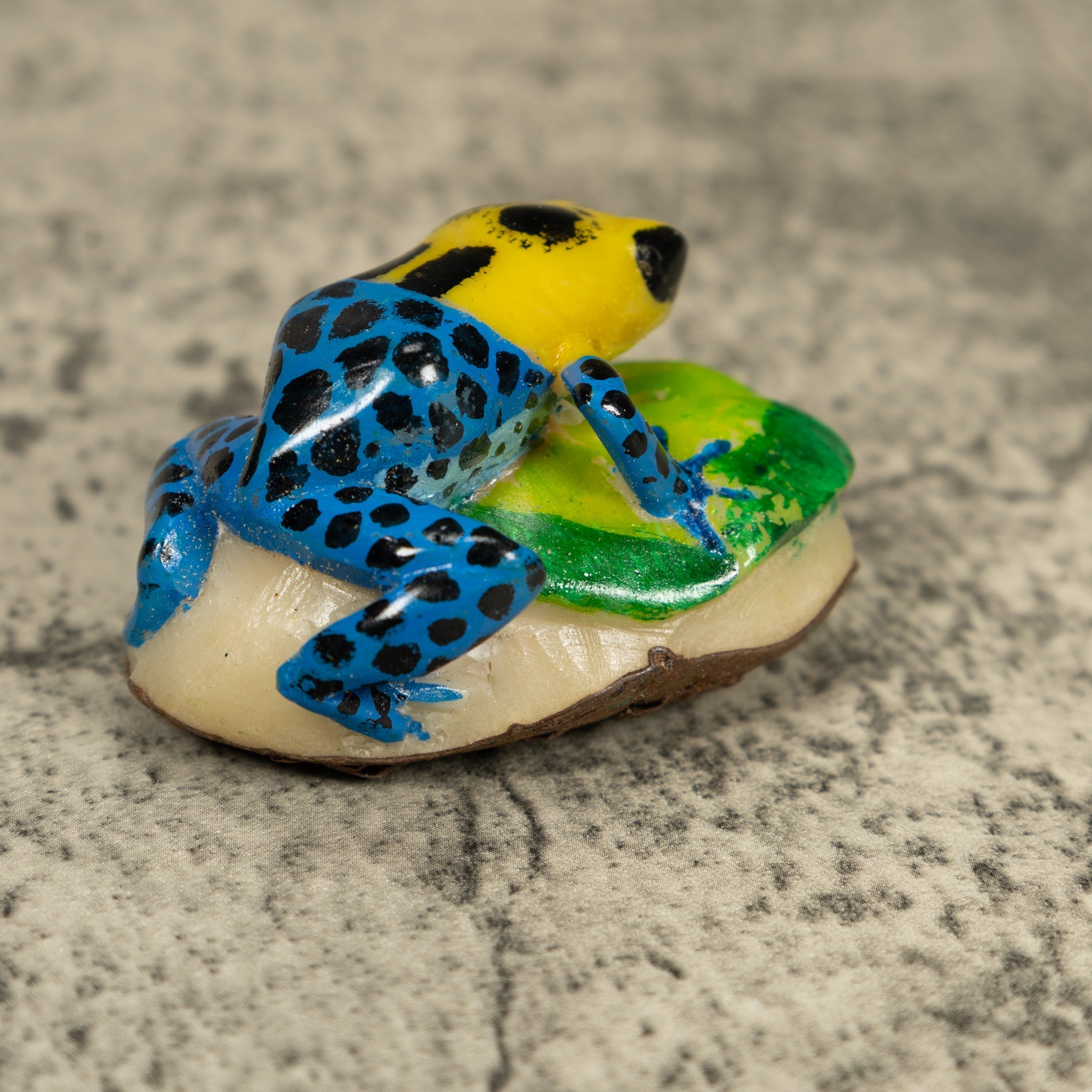 Blue And Yellow Poison Dart Frog Tagua Carving