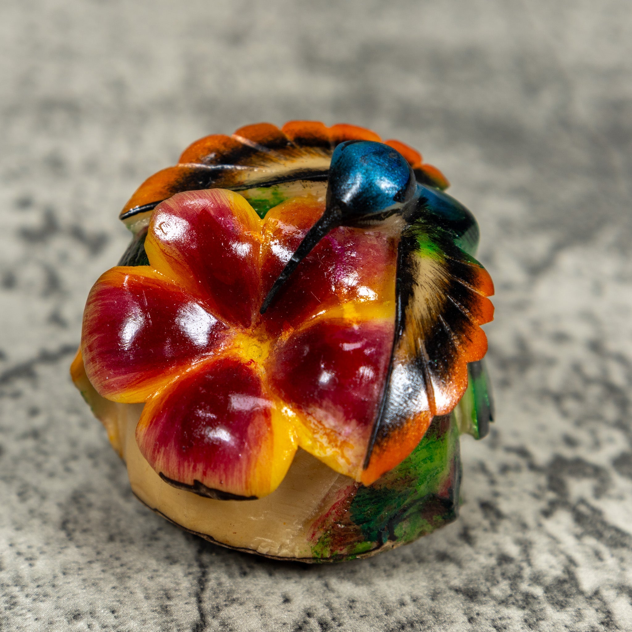 Magnificent Hummingbird Tagua Carving