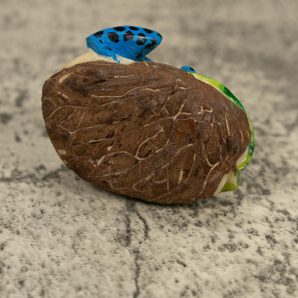 Blue And Yellow Poison Dart Frog Tagua Carving