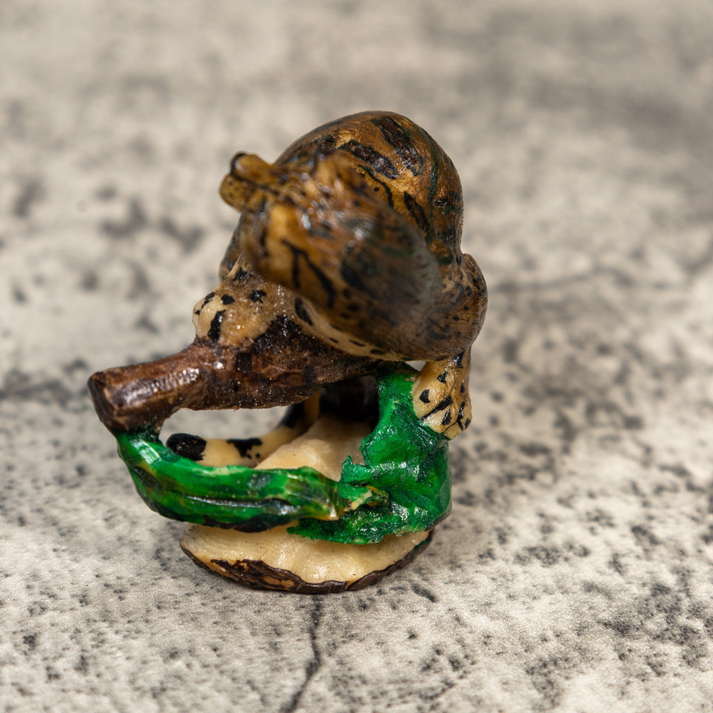 Jaguar Cat On Log Tagua Carving