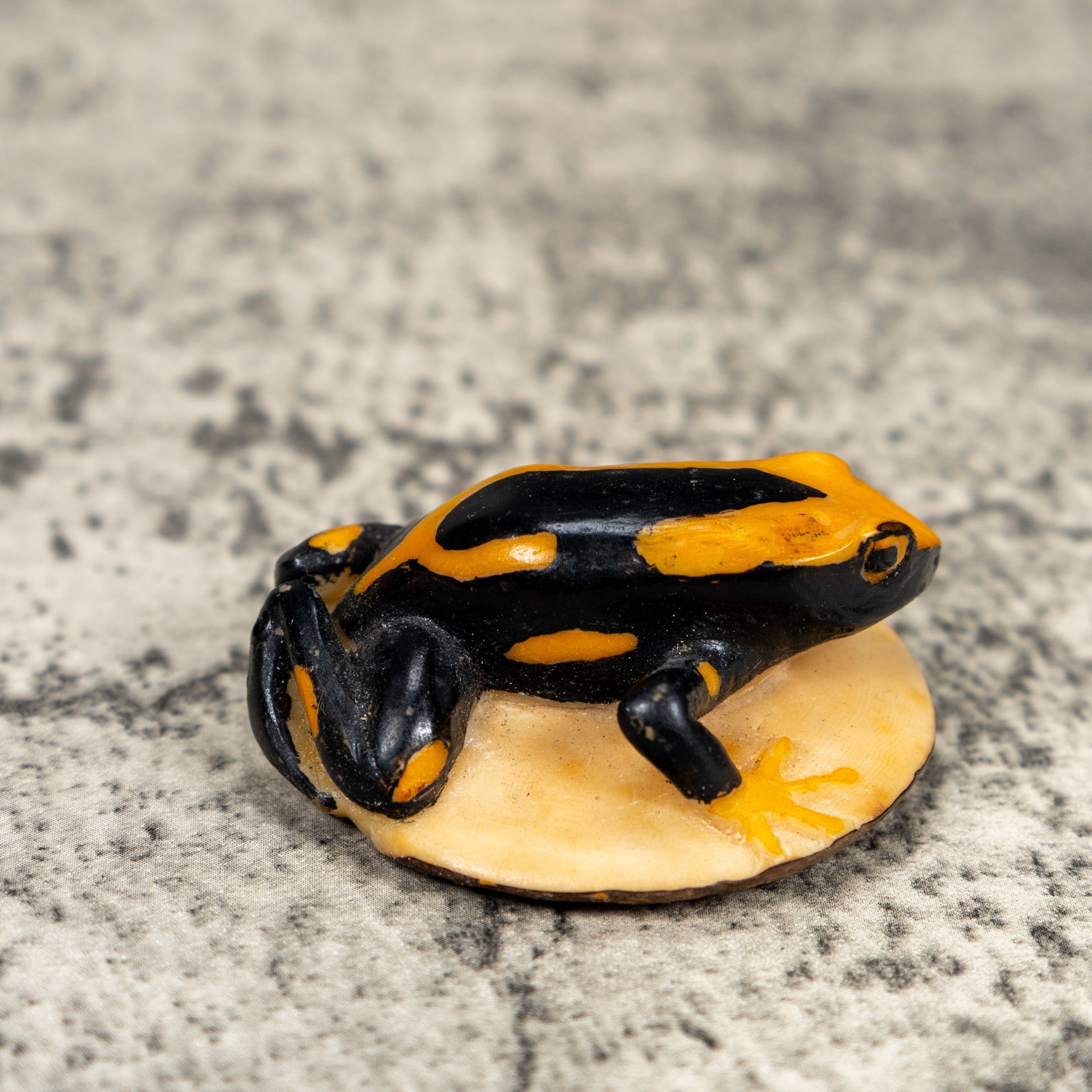 Black And Gold Poison Dart Frog Tagua Carving