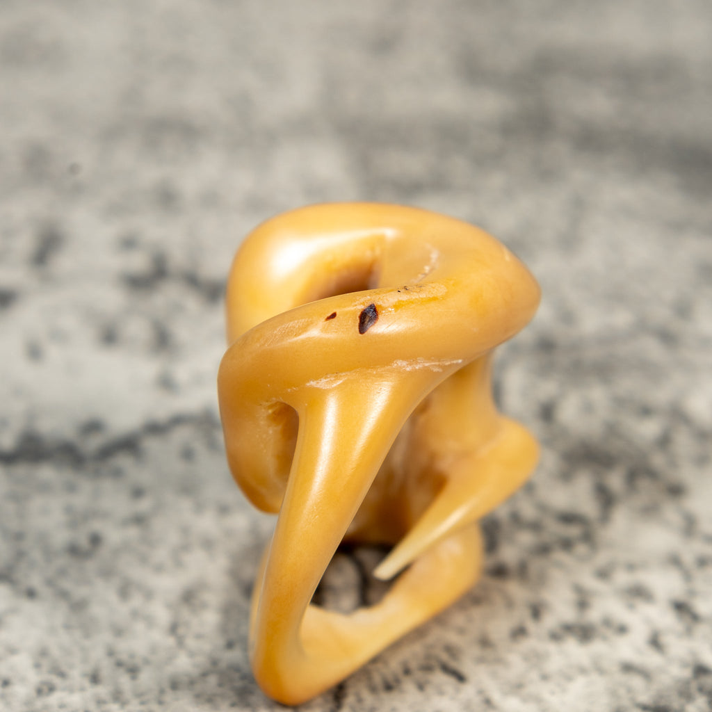 Vintage Natural White Snake Tagua Carving