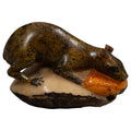 Brown Neque Agouti Eating Lunch Tagua Carving
