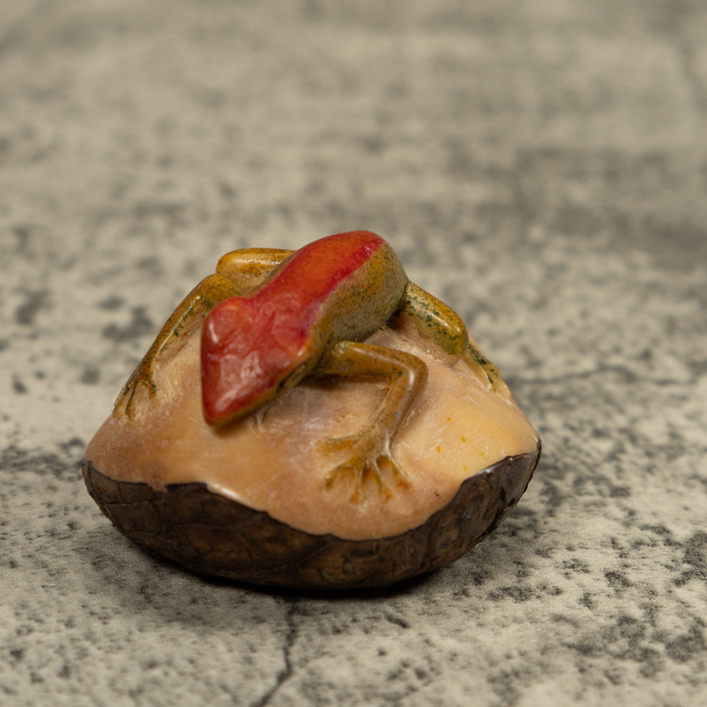 Red Stripped gecko Tagua Carving
