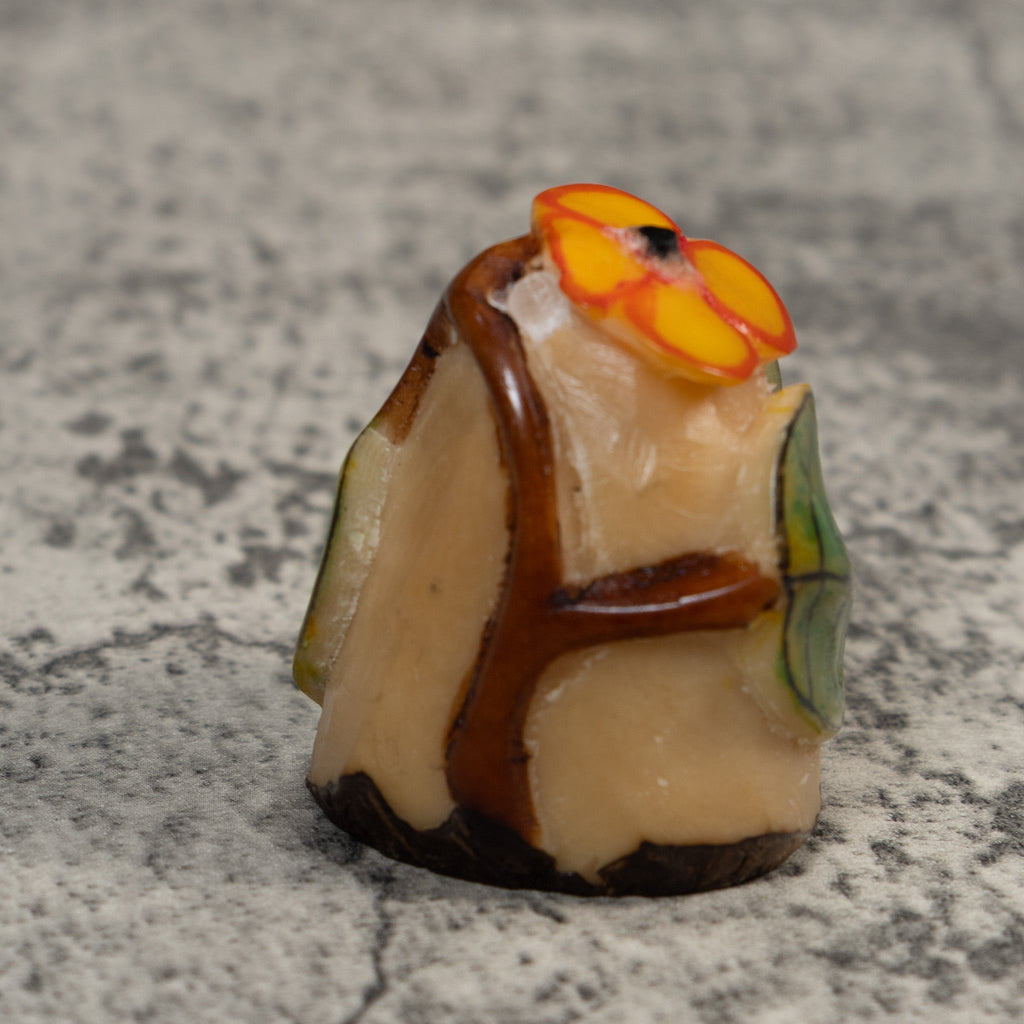 Flower With Leaves Tagua Carving