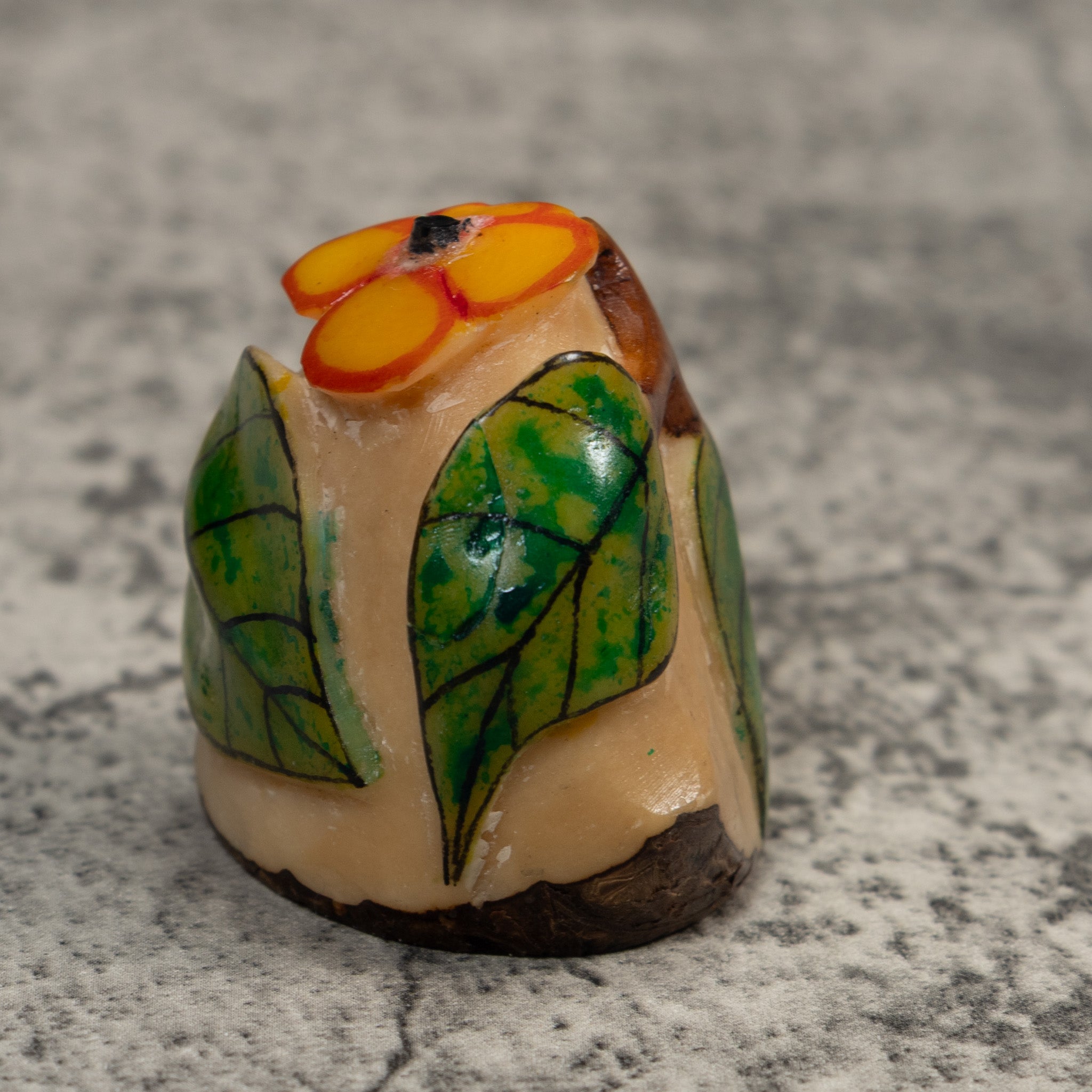 Flower With Leaves Tagua Carving