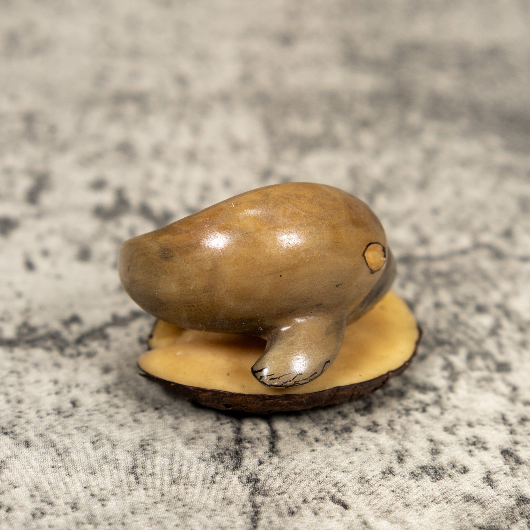 Vintage Gray Dolphin Tagua Carving