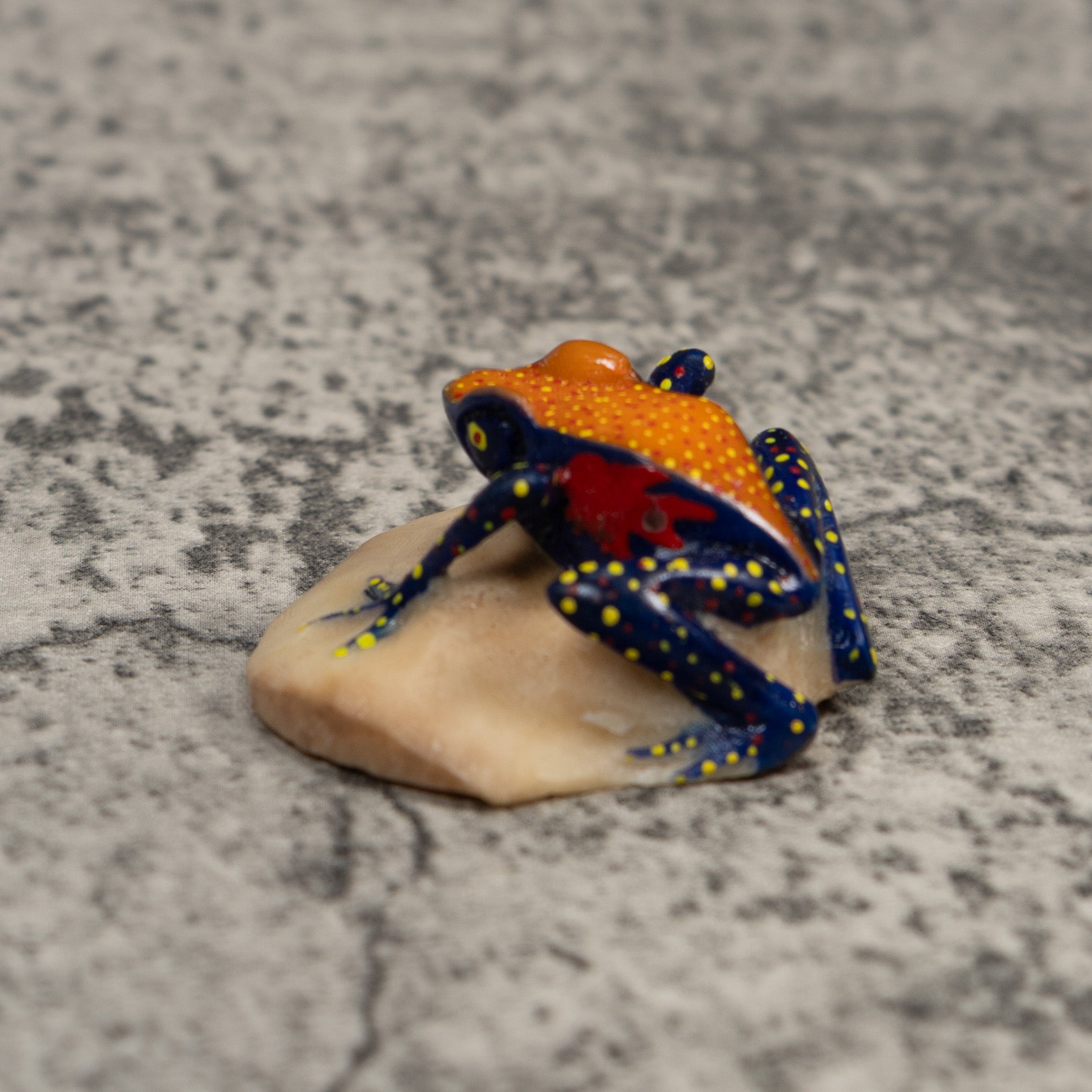 Black Orange And Yellow Poison Dart Frog Tagua Carving