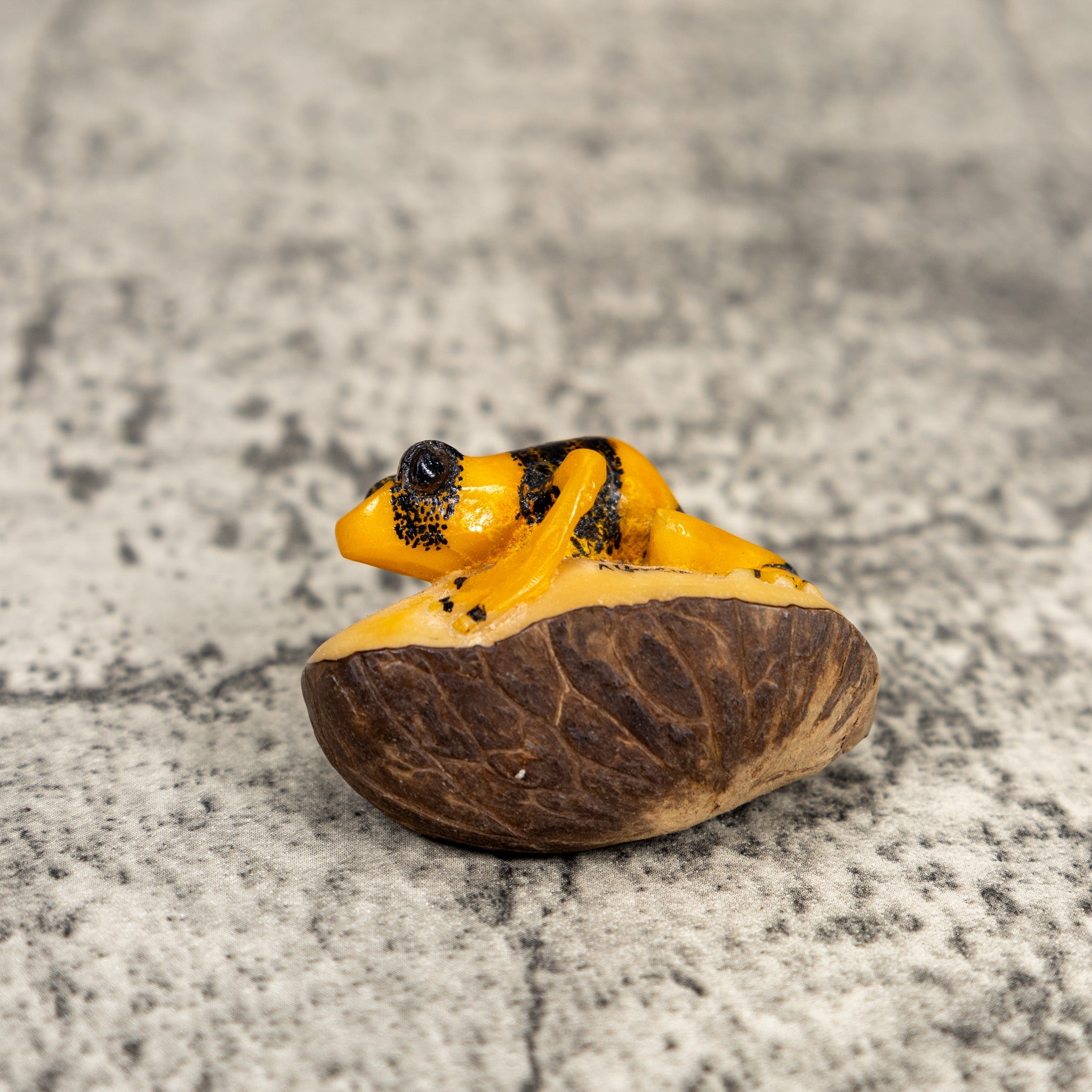 Gold And Black Poison Dart Frog Tagua Carving