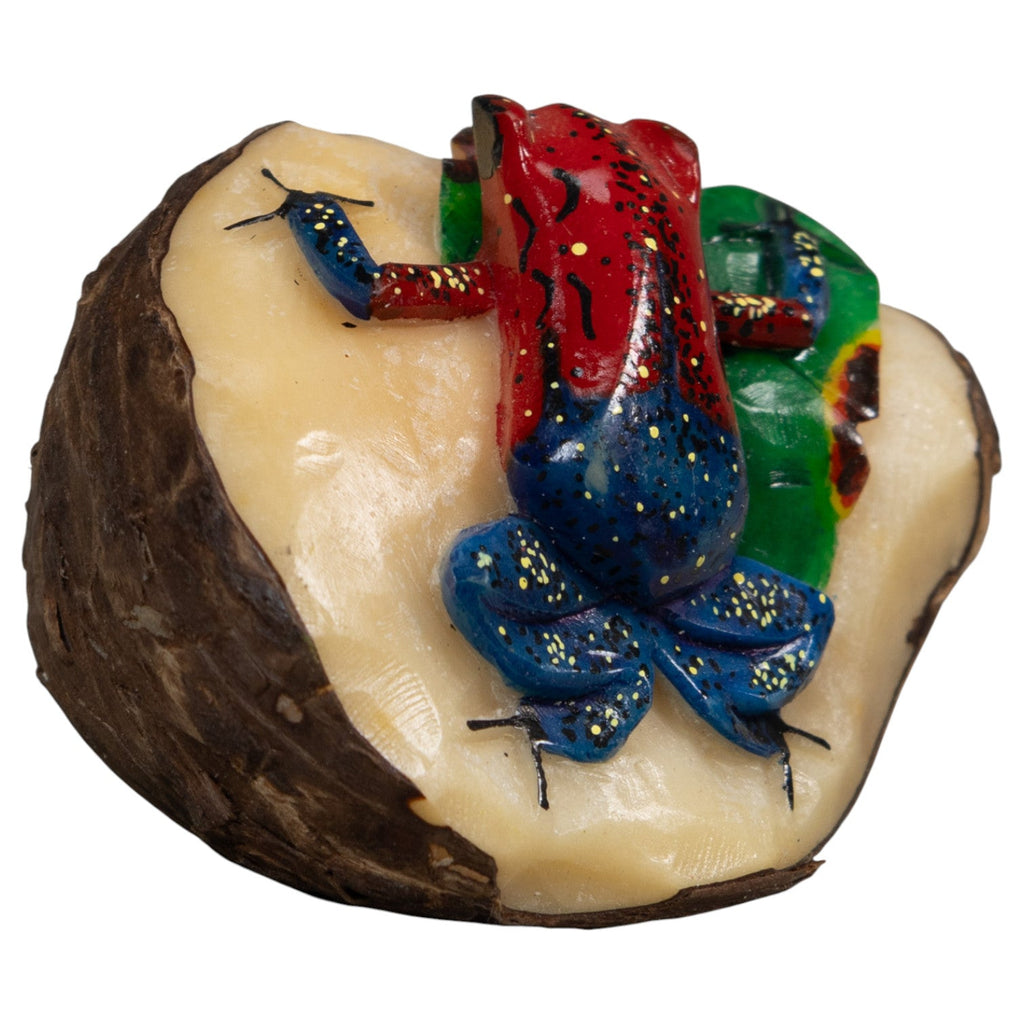 Red Blue And Green Poison Dart Frog Tagua Carving