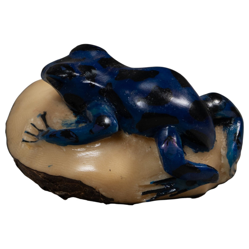 Vintage Blue Poison Dart Frog Tagua Carving