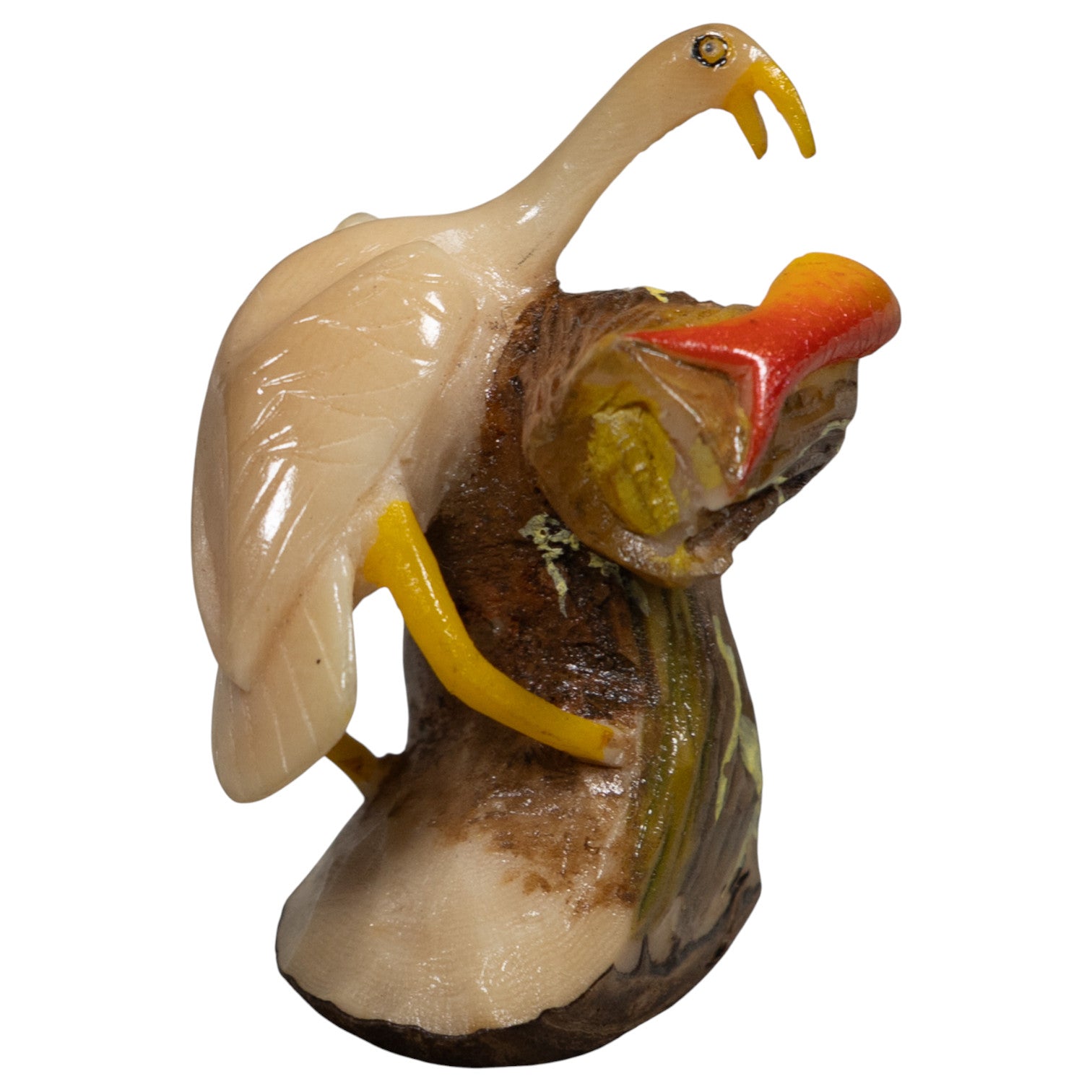 Waterfowl And Fish Tagua Carving