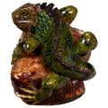Brown And Black Iguana On Pedestal Tagua Carving
