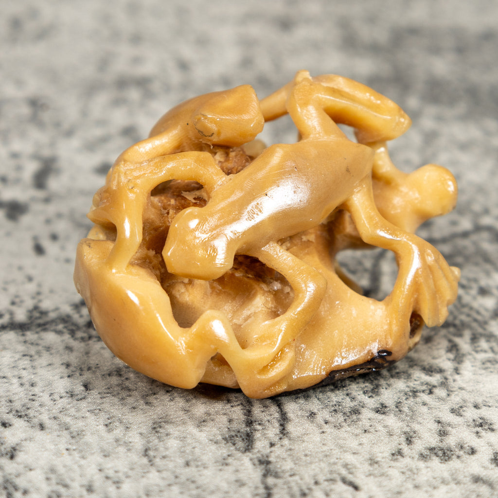 Multiple Natural White Frog Tagua Carving