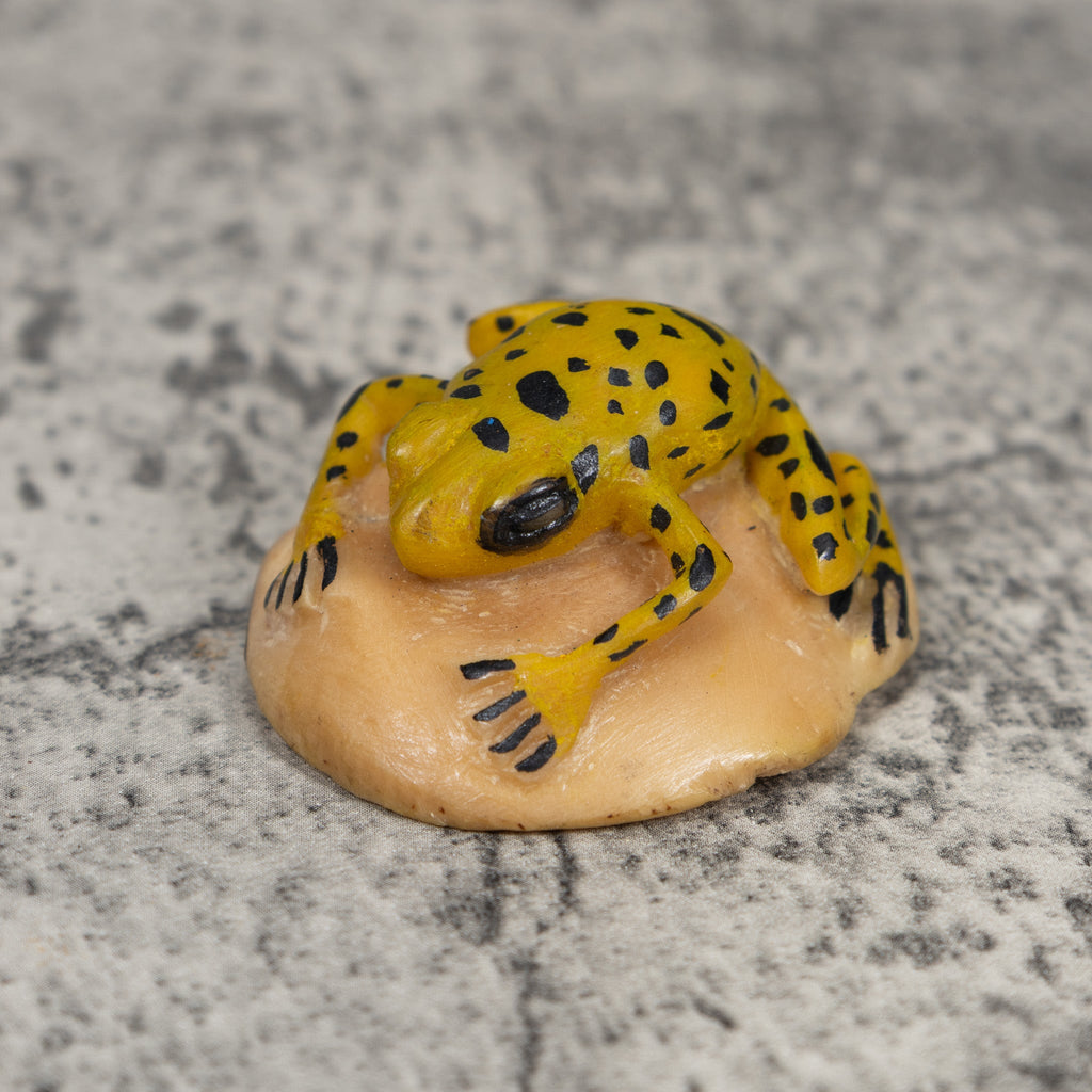 Vintage Golden Frog Tagua Carving