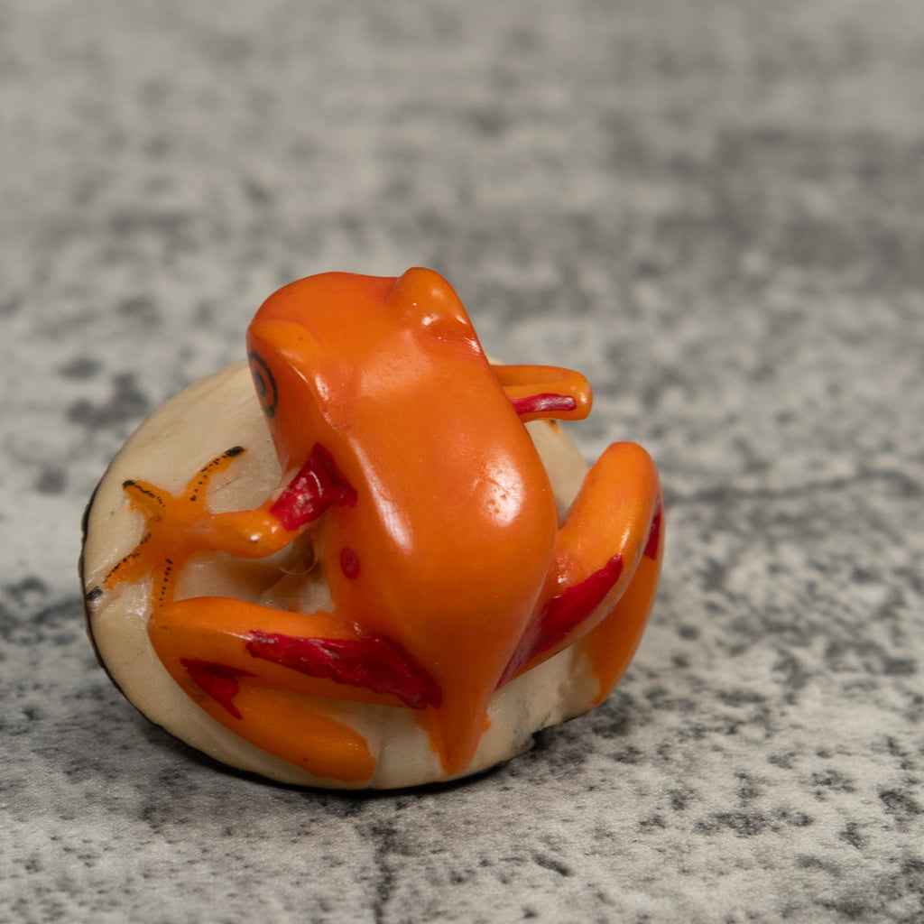 Orange Poison Dart Frog Tagua Carving