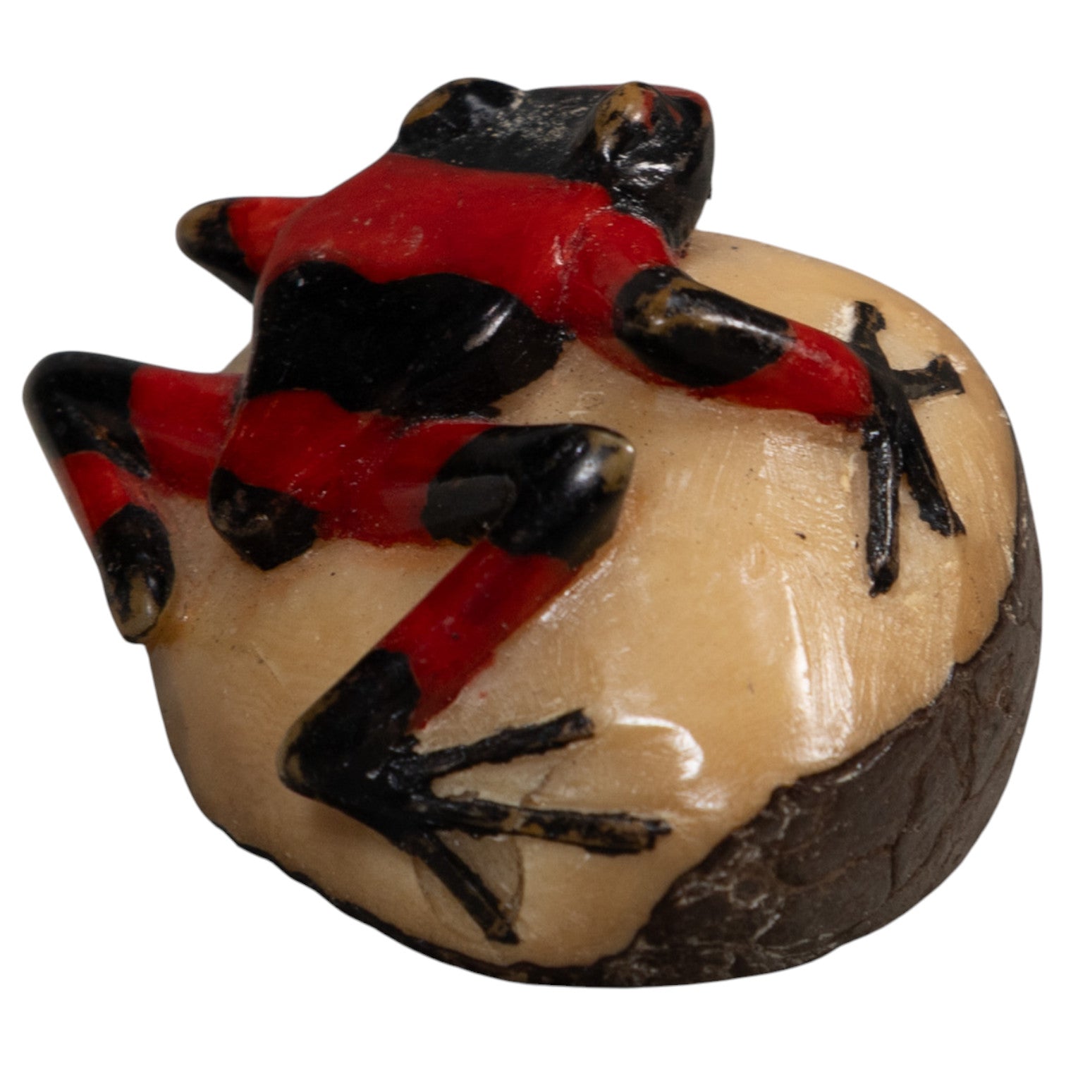 Red And Black Poison Dart Frog Tagua Carving