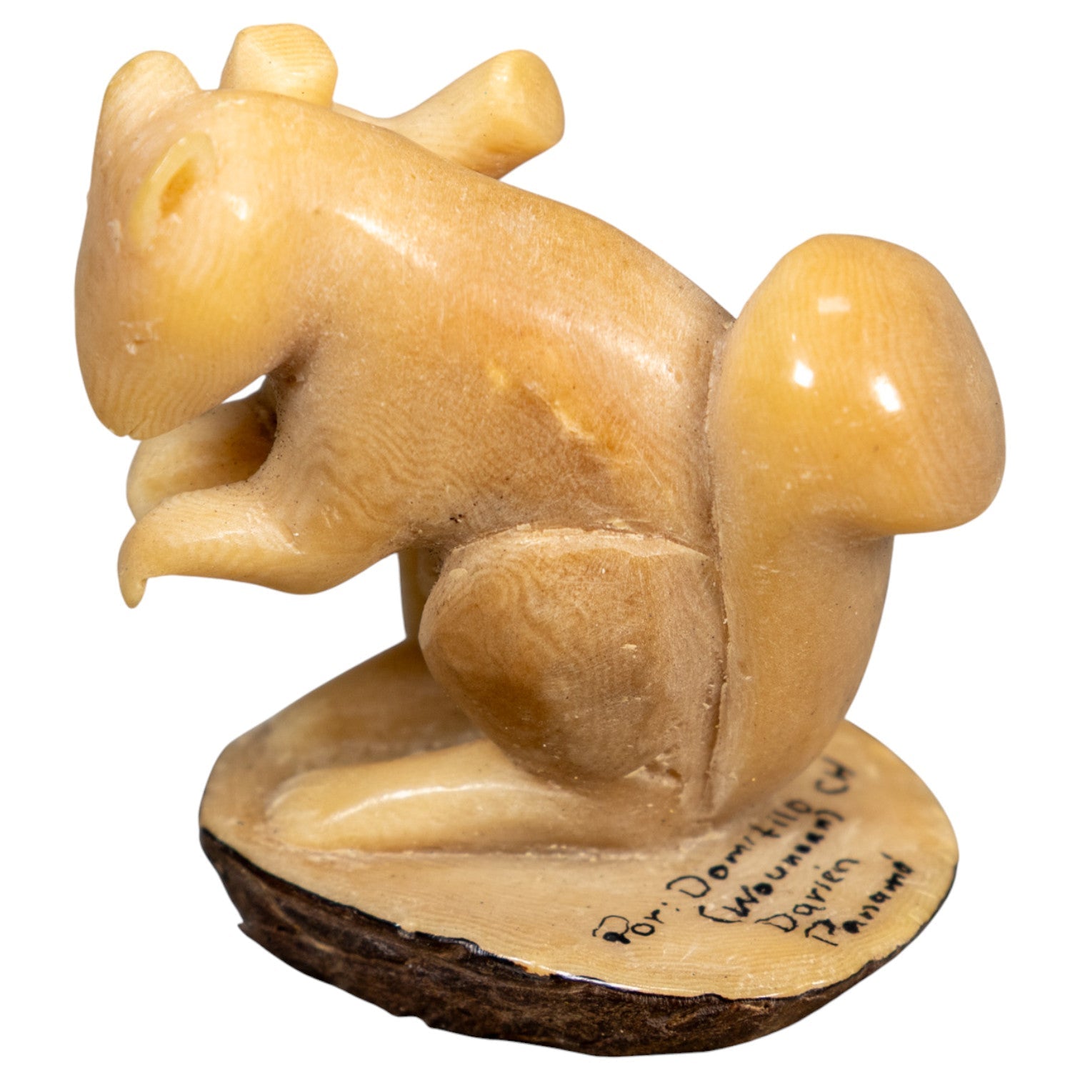 Vintage Natural White Squirrel Tagua Carving