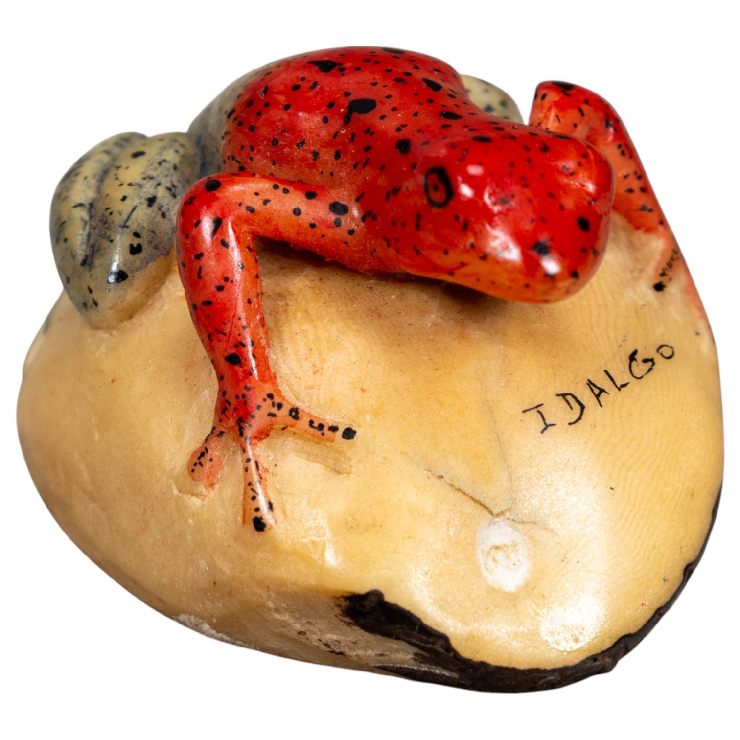 Blue And Red Poison Dart Frog Tagua Carving