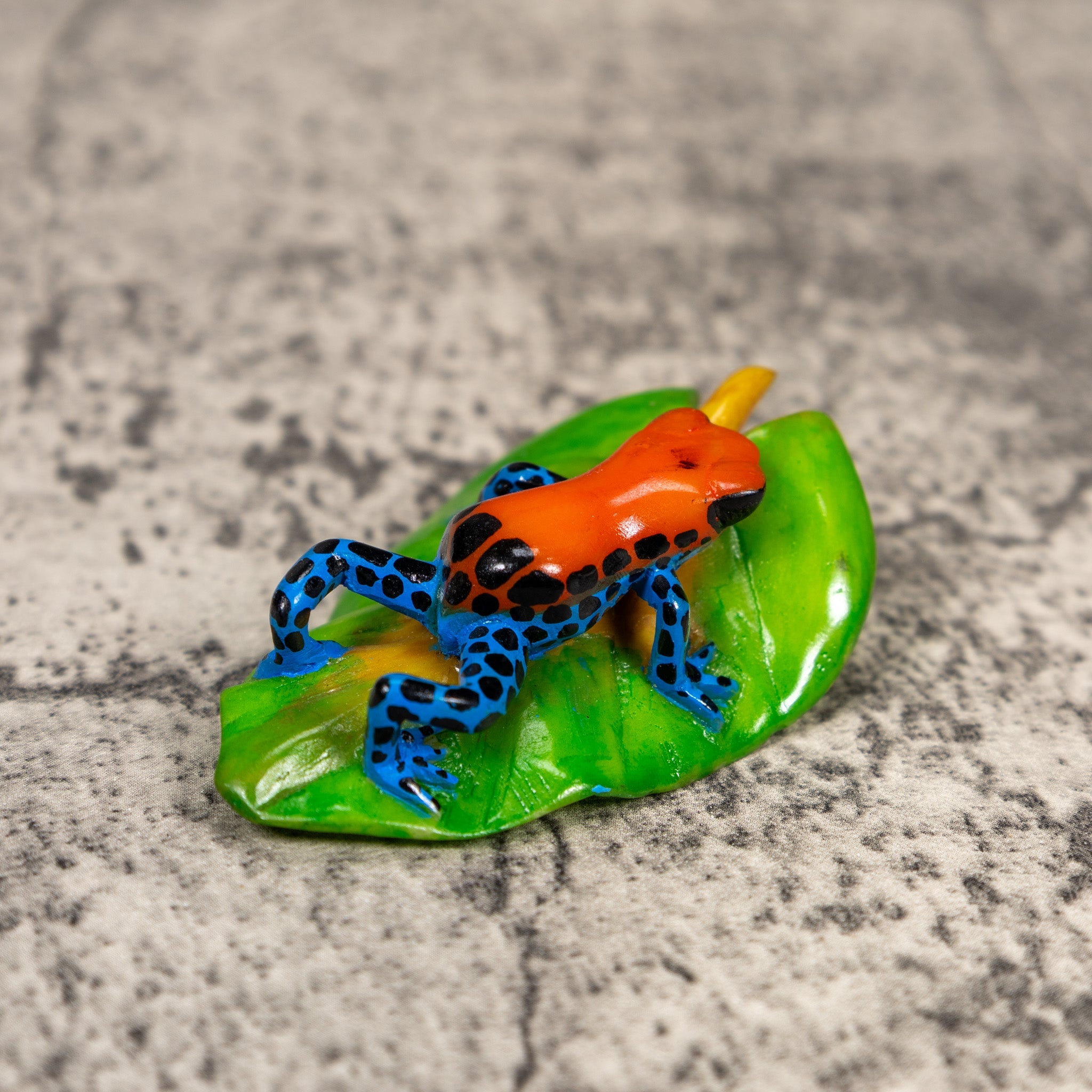 Red Blue And Black Poison Dart Frog Tagua Carving