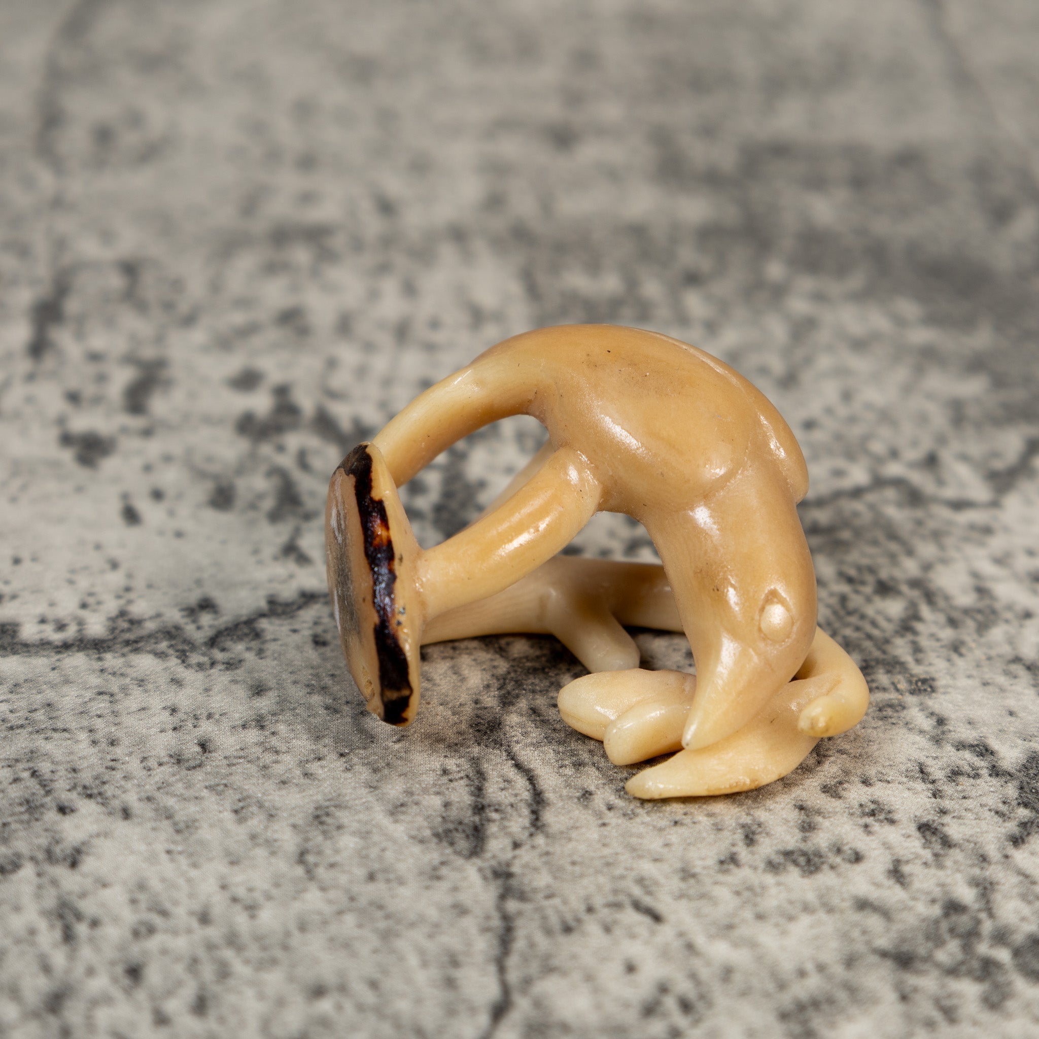 Vintage Natural White Bird Tagua Carving
