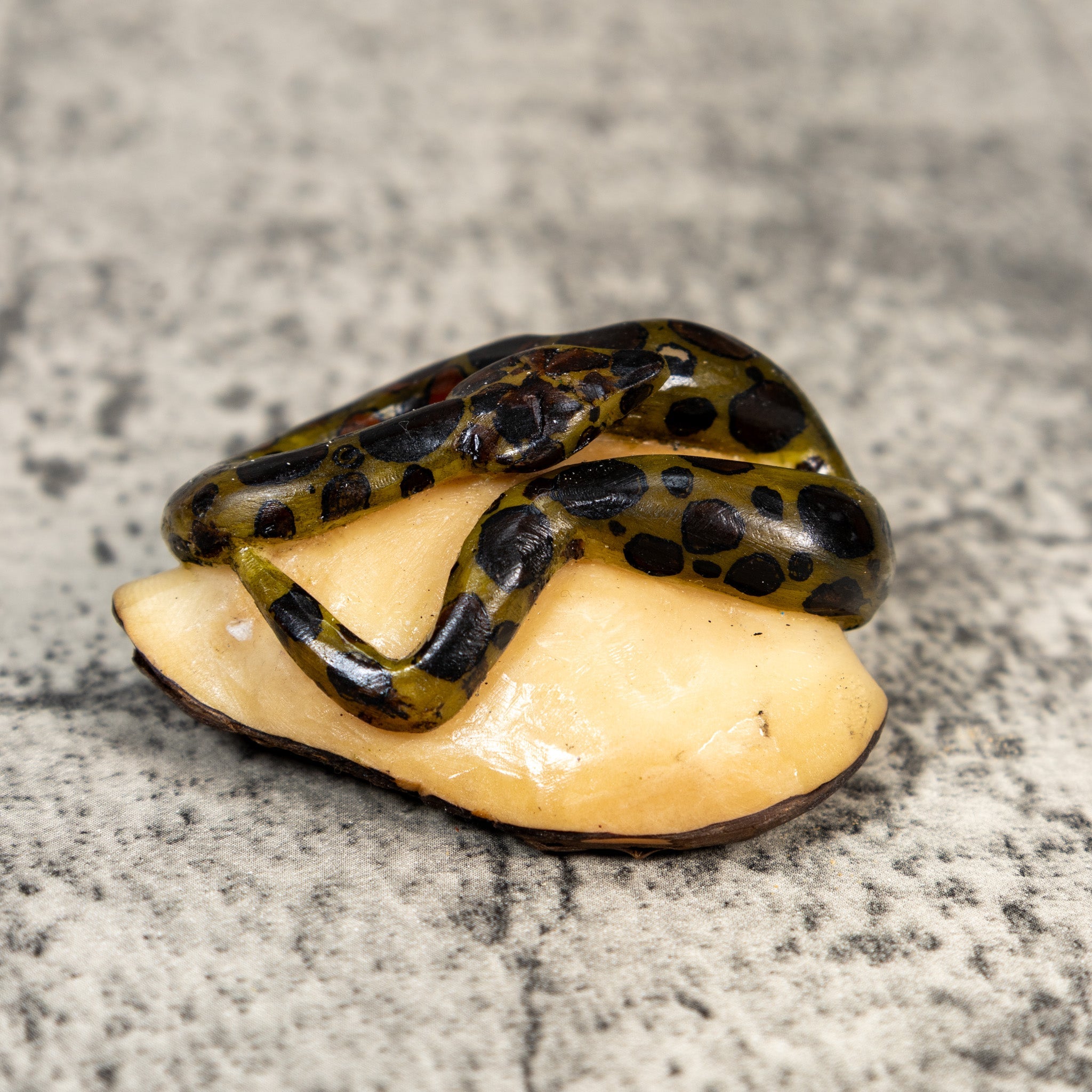 Black And Gold Snake Tagua Carving