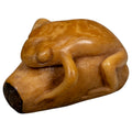 Vintage Natural White Dyed FrogTagua Carving