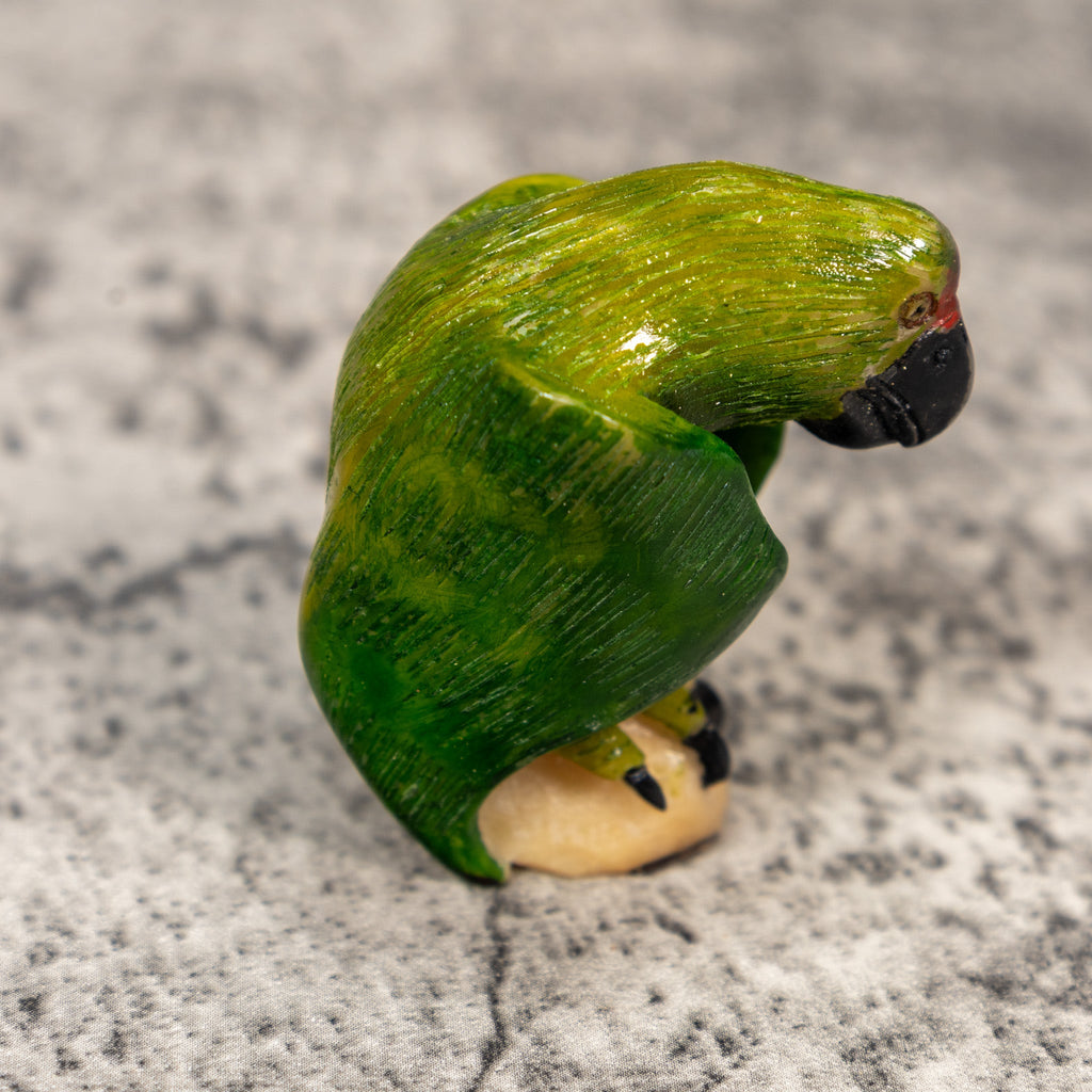 Green Parrot Bird Tagua Carving