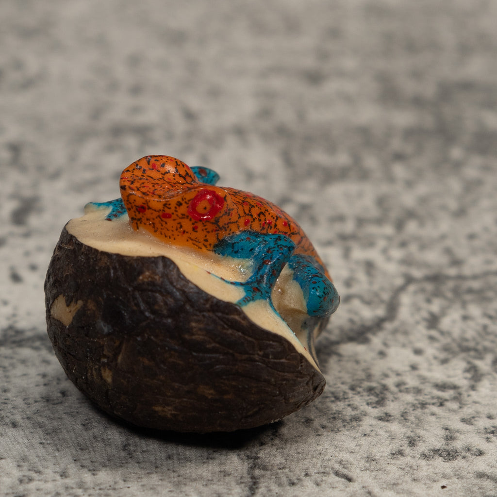 Red And Blue Poison Dart Frog Tagua Carving