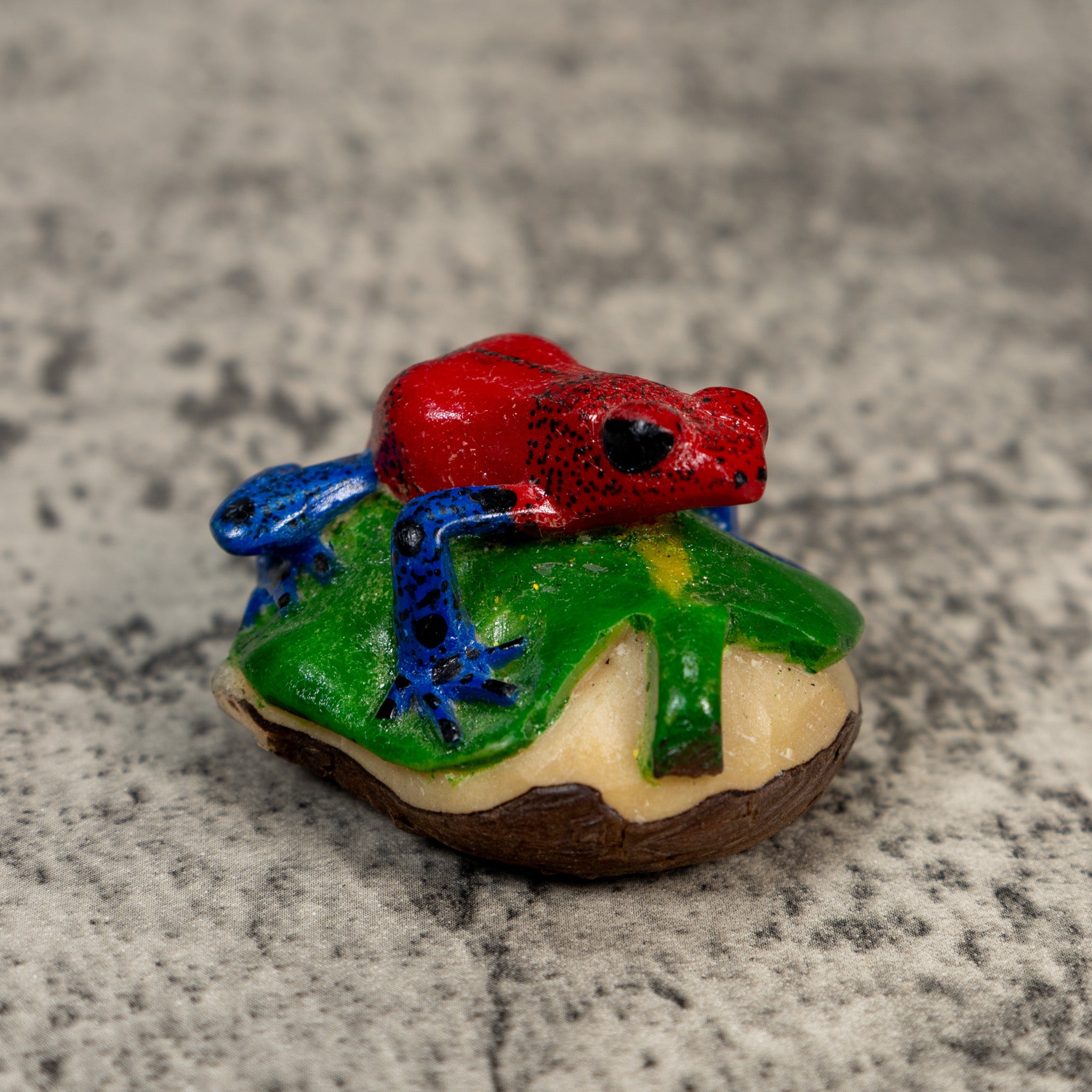 Red Blue And Green Poison Dart Frog Tagua Carving