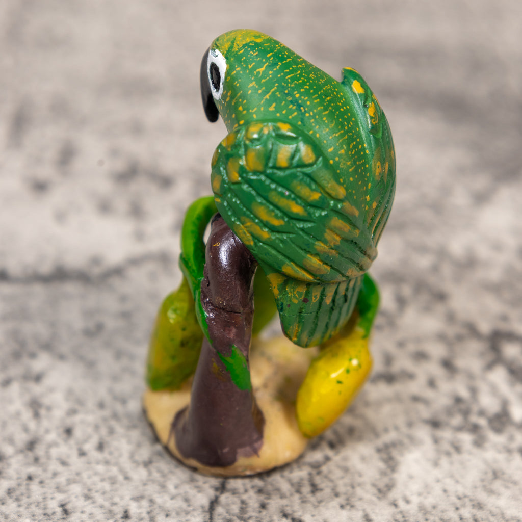 Green And Gold Parrot Bird Tagua Carving