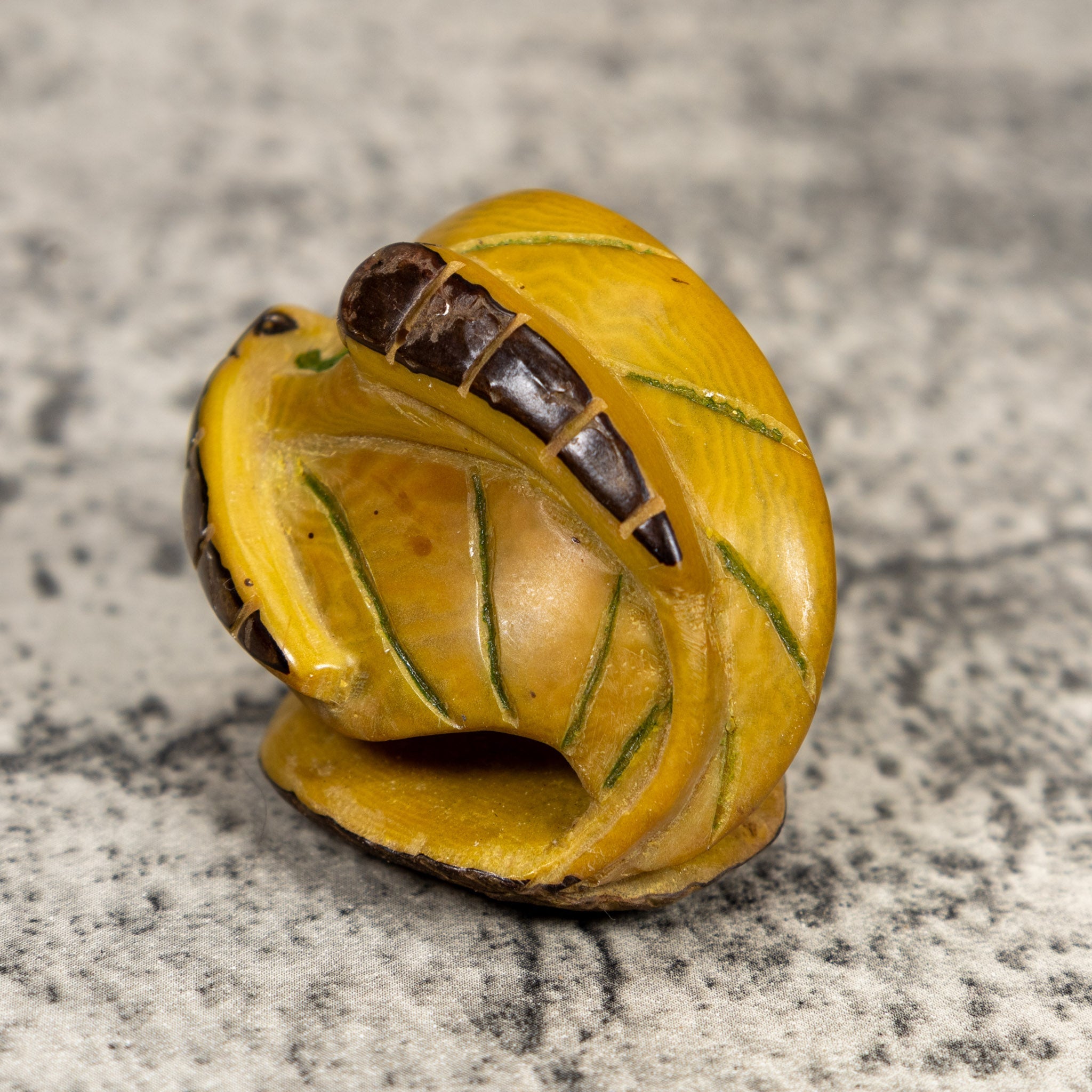Vintage Caterpillar Tagua Carving