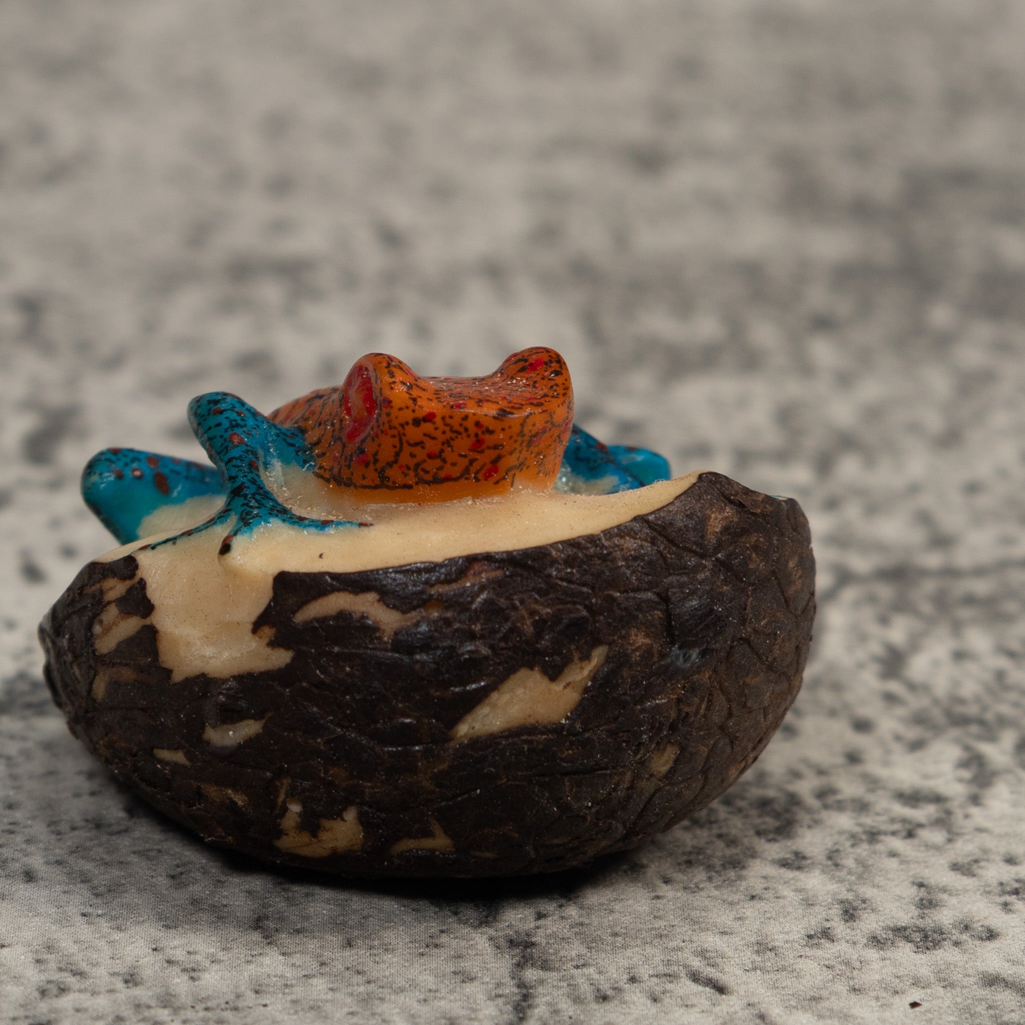 Red And Blue Poison Dart Frog Tagua Carving