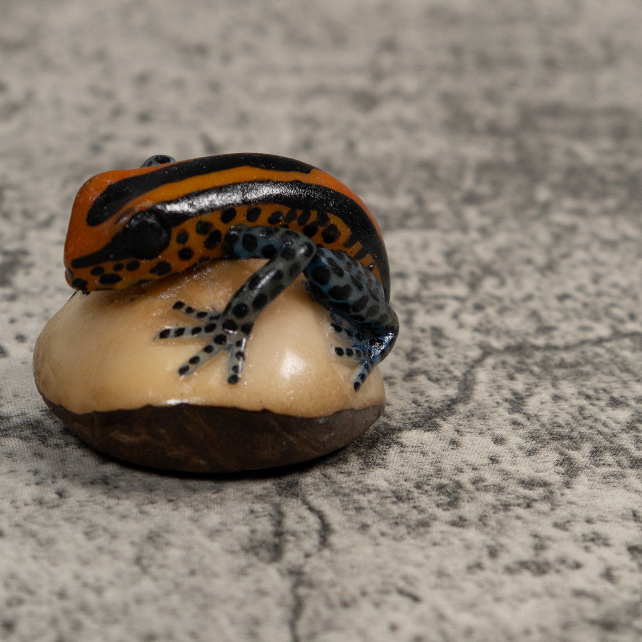 Gold And Black Poison Dart Frog Tagua Carving