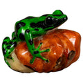 Green And Black Poison Dart Frog Tagua Carving